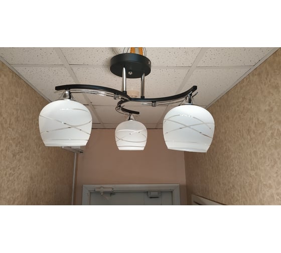 Люстра JUPITER LIGHTING Нити сфера хром, венге-3х60W E27 230V, 50-50-29 N01-15С79/3