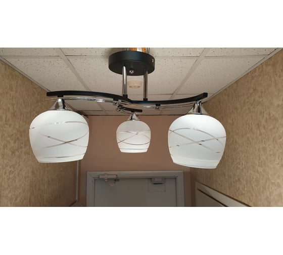 Люстра JUPITER LIGHTING Нити сфера хром, венге-3х60W E27 230V, 50-50-29 N01-15С79/3