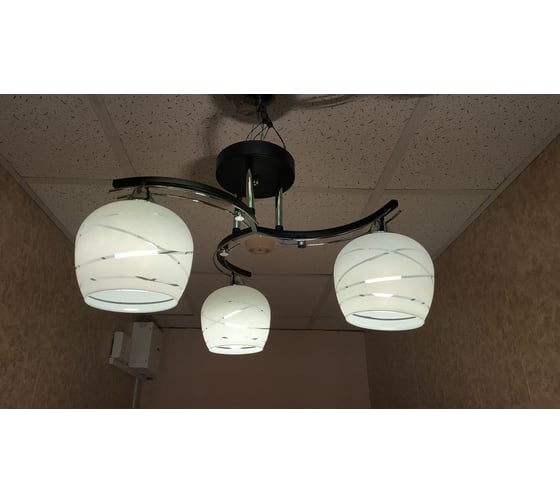 Люстра JUPITER LIGHTING Нити сфера хром, венге-3х60W E27 230V, 50-50-29 N01-15С79/3