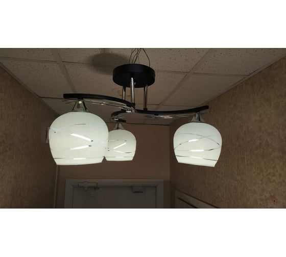 Люстра JUPITER LIGHTING Нити сфера хром, венге-3х60W E27 230V, 50-50-29 N01-15С79/3