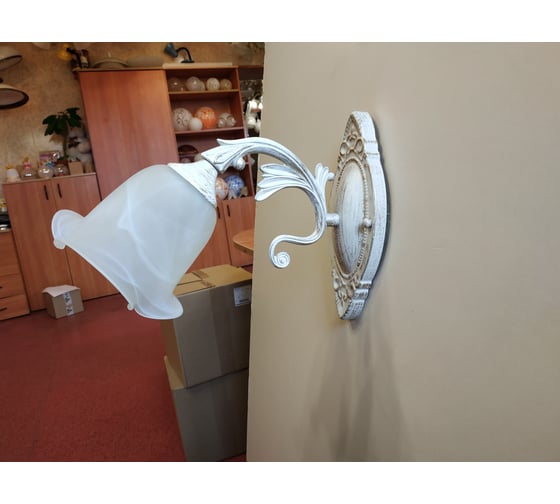 Бра JUPITER LIGHTING N 1261/1 Купава белая патина-1х60W E27 230V, 23-12-28 N 1261