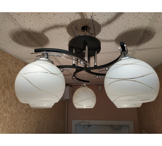 Люстра JUPITER LIGHTING Нити сфера хром, венге-5х60W E27 230V N01-15С79/5