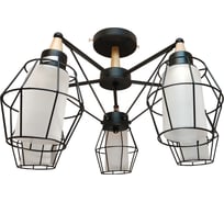 Люстра JUPITER LIGHTING черная + светлое дерево-5х60W E27 230V, 31 см-50 см-50 с MО 85-1039/5