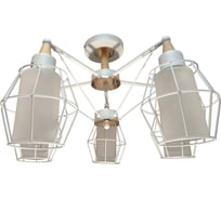 Люстра JUPITER LIGHTING белая + светлое дерево-5х60W E27 230V, 32 см-д 51 см MО 85-1039/5 wh