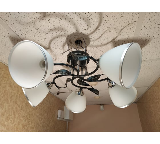 Люстра JUPITER LIGHTING черный+хром-5х60W E27 230V, 24-60-60 N10-2709/5