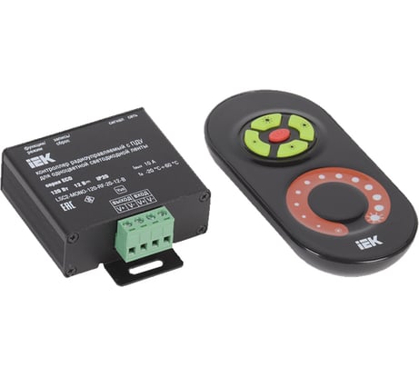 Контроллер с ПДУ IEK радио, MONO, 1 канал, 12В, 10А, 120Вт, черный LSC1-MONO-120-RF-20-12-B