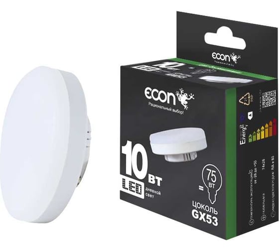 Светодиодная лампа ECON LED GX 10Вт 4200K GX53 ES 7810530 1
