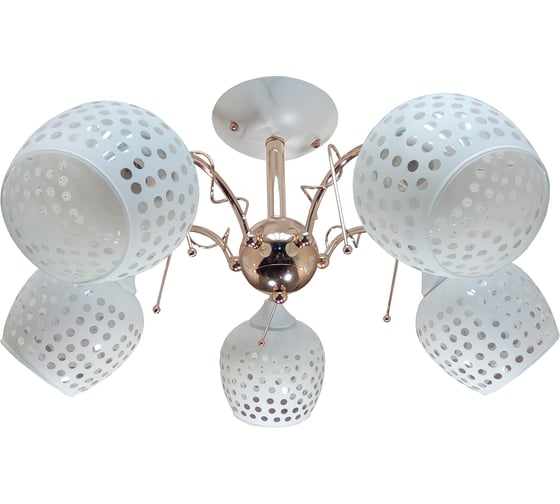 Люстра JUPITER LIGHTING N10-2031/5 белый золото-5х60W E27 230V, 30-57-57 N10-2031 1