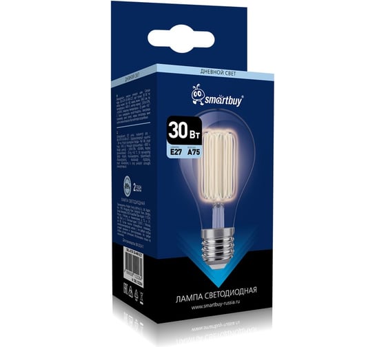 Светодиодная лампа Smartbuy (LED) FIL-A75-30Вт/4000К/E27 SBL-A75F-30-40K-E27