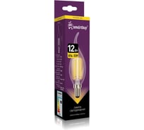 Smartbuy Светодиодная (LED) Свеча на ветру Лампа FIL-C37-12Вт/2700К/E14 SBL-C37FCAN-12-27K-E14