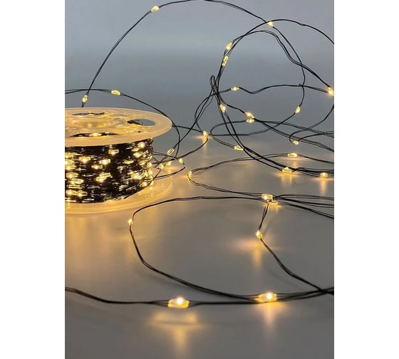 Электрогирлянда CRYSTAL TREES Роса-капля 500 теплых LED ламп , зеленый провод 50м длина провода от вилки до ламп 3м Glzw-0503B