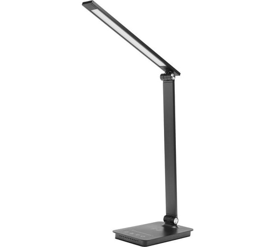 Led св-к настольный Ultraflash UF-834 C02 черный (8Вт, 5 ССТ, диммируемый, ночник, таймер, зарядка) 15724