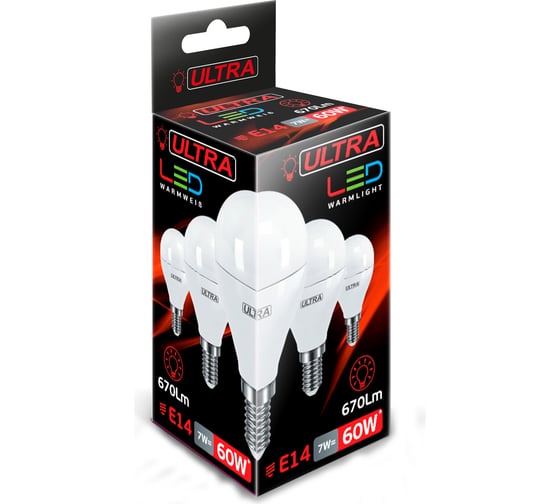 Светодиодная лампа Ultra LED G45 7W E14 3000K