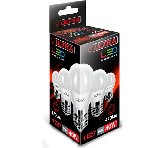 Светодиодная лампа Ultra LED G45 5W E27 3000K