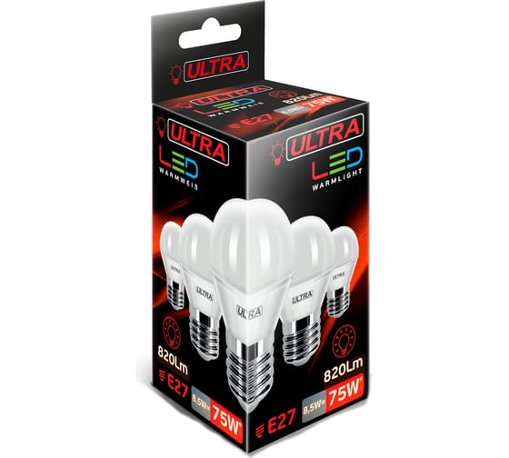 Светодиодная лампа Ultra LED G45 8,5W E27 3000K