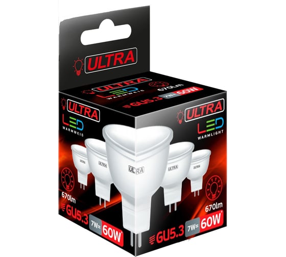 Светодиодная лампа Ultra LED MR16 7W 3000K 5055268047767