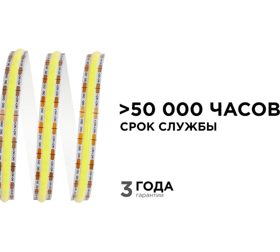 Общее освещение светодиодной лентой Apeyron 2м, 24В, 11Вт/м, COB, 352д/м, IP20, 1000Лм/м, 6500К. 173ОО
