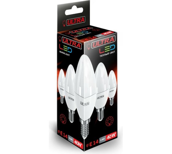 Светодиодная лампа Ultra LED С37 5W E14 3000K