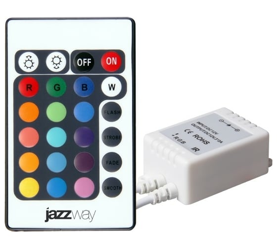 Контроллер Jazzway RGB ZC-1000RC 12V 3x2А = 72w (IR) тип пульта кнопочный 3327385