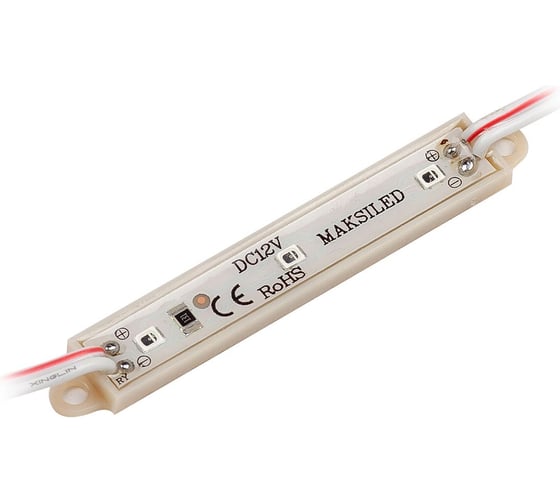 Светодиодный модуль MAKSILED 20 шт, 0.48 Вт, 12 В, IP64, 3smd 2835, 12лм, красный, ML-M3CH-2835-R