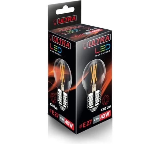 Светодиодная лампа Ultra «шар» LED G45 F 4W E27 3000K