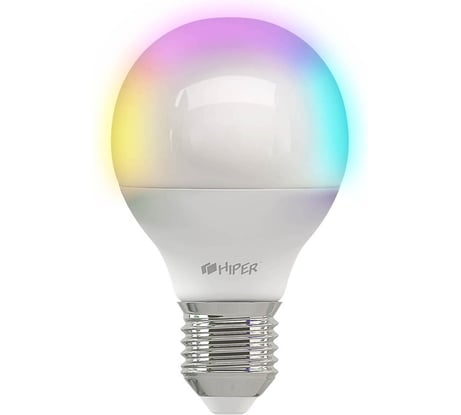 Умная LED лампочка HIPER Smart LED bulb IoT LED A1 RGB Wi-Fi, Е27, Globe IOT LED A1 RGB