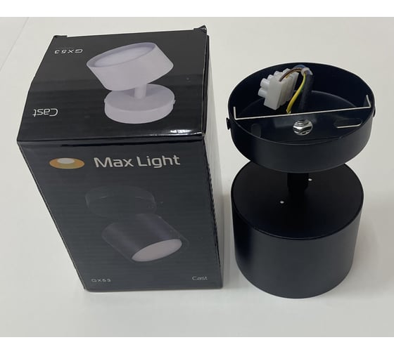 Светильник накладной поворотный потолочный MAXLIGHT CAST 201 GX53 BLACK, алюминиевое литье, круглый, GX53, черный, 85x85x130 мм 00-00001244