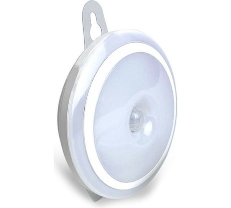 Подсветка для шкафов ГЕЛЕОС круг R8, на батарейках 3xAAA, D=80мм, с датчиком LED-R8