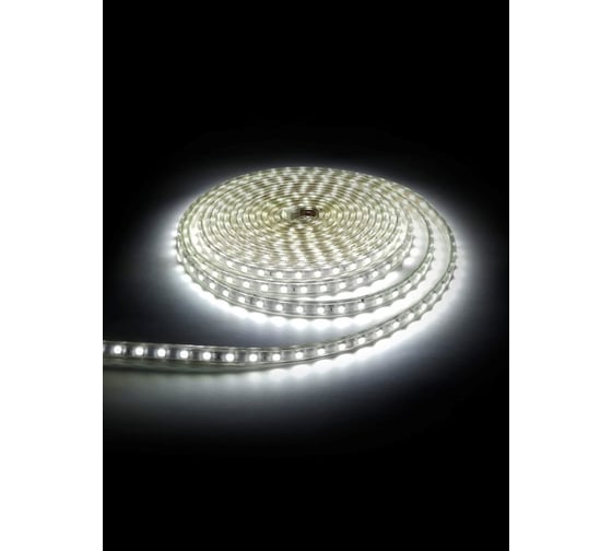 Комплект светодиодной ленты URM SMD 5050, 60 LED, 220 В, 14.4 Вт, IP67, холодный белый 6500 К 10м N02034
