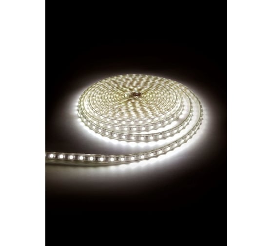 Комплект светодиодной ленты URM SMD 5050, 60 LED, 220 В, 14.4 Вт, IP67, теплый белый 3000 К 10м N02033