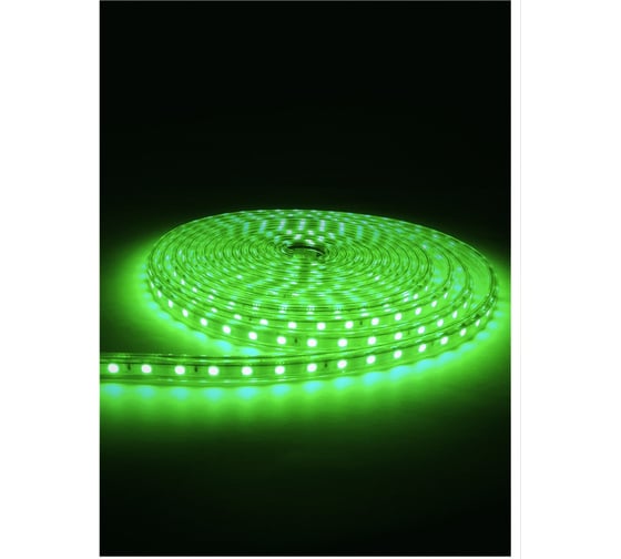 Комплект светодиодной ленты URM, SMD 5050, 60 LED, 220 В, 14.4 Вт, IP67, зеленый 10м N02030