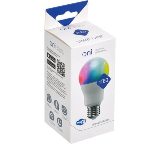 SMART-лампа LED ONI ITEQ А60 9,4Вт 230В W+RGB WIFI+BLE E27 IT-L220E27-YR004-WB