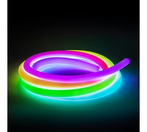 Гибкий неон MAKSBRIGHT 5 м, 24В, 22Вт/м, диам25мм, 240LED/м, IP65, RGB, MB-ANF-R25-RGB-IC 1