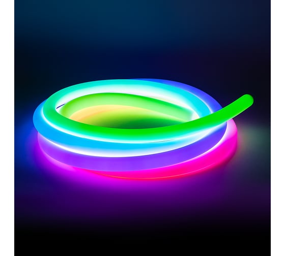 Гибкий неон MAKSBRIGHT 5 м, 24В, 22Вт/м, диам25мм, 240LED/м, IP65, RGB, MB-ANF-R25-RGB-IC