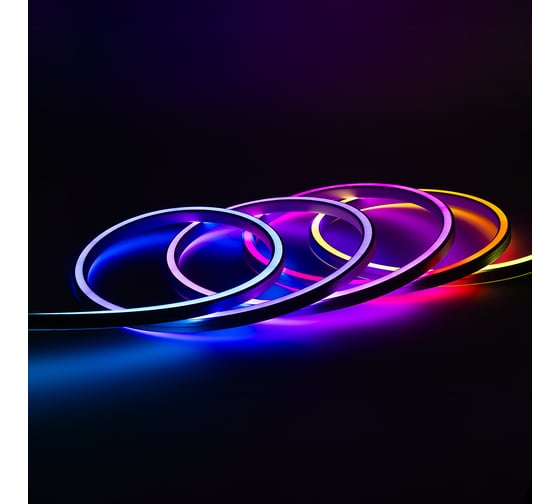 Гибкий неон MAKSBRIGHT 5 м, 24В, 12Вт/м, 16x15мм, 120LED/м, IP65, рез 125мм, RGB, MB-ANF-SQDS-RGB-IC