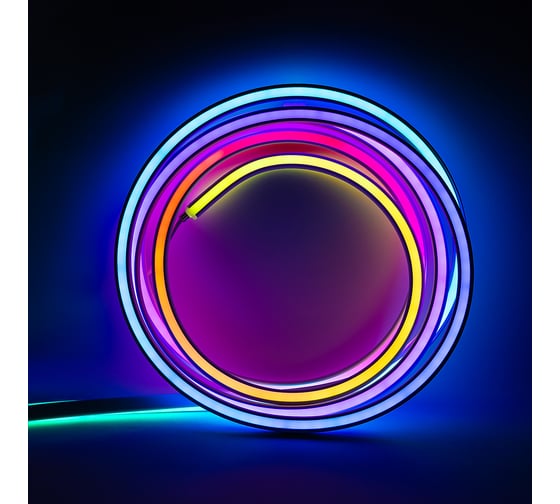 Гибкий неон MAKSBRIGHT 5 м, 24В, 12Вт/м, 16x15мм, 120LED/м, IP65, рез 125мм, RGB, MB-ANF-SQDS-RGB-IC