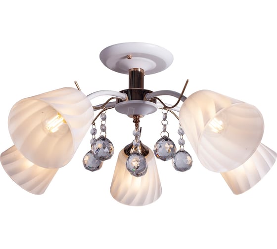 Люстра IMEX потолочная 5*60Вт Е27 MD.0567-5-S WT+FGD 1