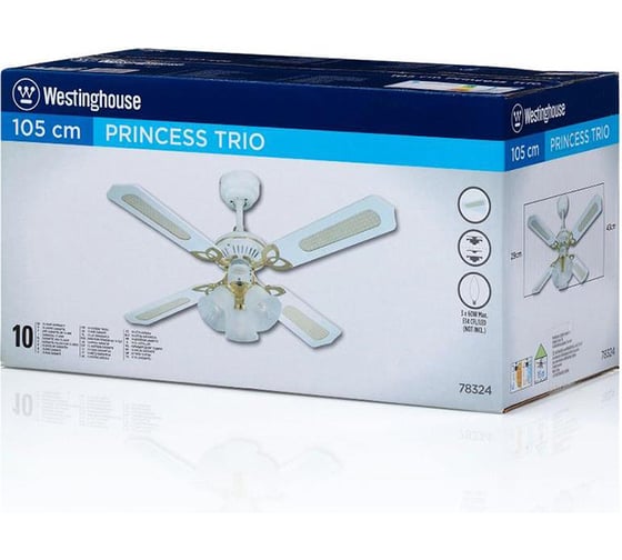 Люстра-вентилятор Westinghouse Princess Trio White 78324WES