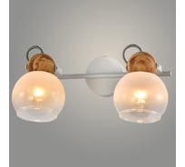 Спот РОСТОК 22530/2 WT+WOOD белый/дерево 2x40W E27 h150, WAN23 988033859