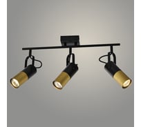 Спот РОСТОК 22470/3B BK+GD черный/золото 3x25W GU10 h130, WAN23 988367604