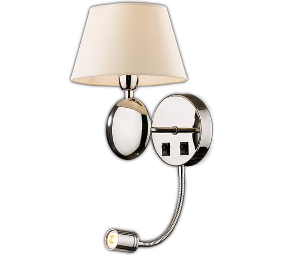 Бра с подсветкой ODEON LIGHT, текстиль E14 LED 40W+1W LED HOTEL 2195/1A