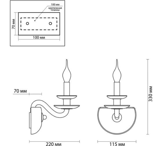 Бра ODEON LIGHT, E14 1х40W CAPRI 4187/1W