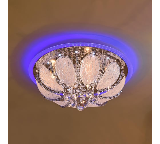 Люстра РОСТОК 55821/500 CR хром 5x40W E14 LED-WT+BLUE ПДУ d500 h250, SDA23 988367004 1