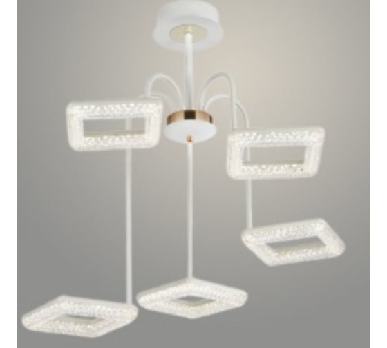 Люстра РОСТОК 6677/5C WH+FG белый/золото 80W LED 3000-6000K ПДУ диммер d710 h270, SSH23 988372614
