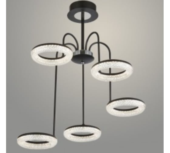 Люстра РОСТОК 6674/5C BK+CR черный/хром 80W LED 3000-6000K ПДУ диммер d580 h270, SSH23 988372612