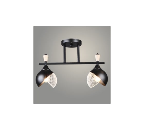 Люстра РОСТОК N6418/2 BK+WOOD черный 2x60W E27 d420 h270, QH24 988385439