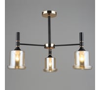 Люстра РОСТОК A3802/3 BK+FGD черный/золото 3x60W E27 d640 h450, QH22 988016105