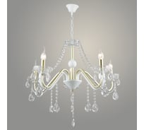 Люстра РОСТОК A4280/5 GD+WT золото/белый/хрусталь 5x60W E14 d720 h890, QH23 988372700