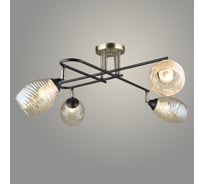 Люстра РОСТОК A4215/4 ВК+АВ черный/бронза 4x40W E27 d800 h280, QH23 988370896