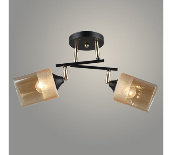 Люстра РОСТОК K2148/2 BK+FGD черный/золото 2x40W E27 d510 h200, QH23 988370952 1